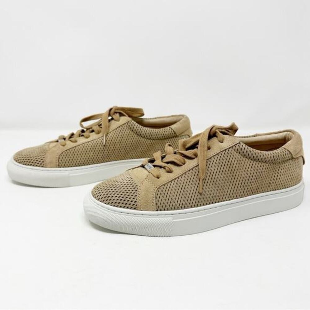 J/Slides Women’s Lorrie Tan Perforated Suede Leather Classic‎ Sneaker Size 8.5